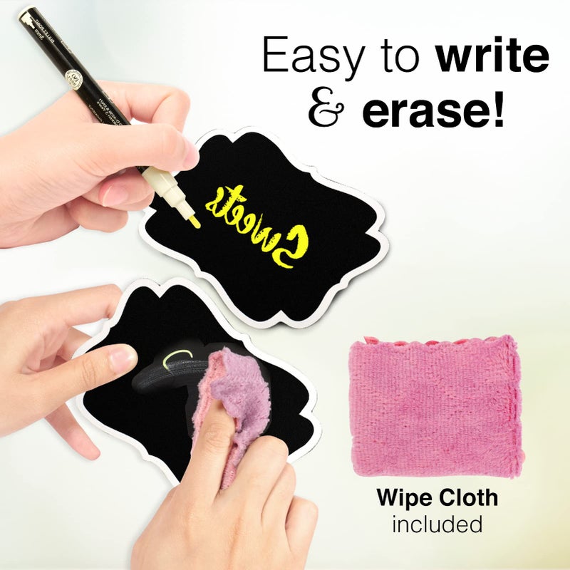 OLEOLETOY Mini Chalkboard Signs for Food  10 Pack Food Cards or Name Tags for Chafing Dish Buffet Set with Iron Stand  Small Chalk Board Labels for Mimosa Bar Supplies  Appetizer or Bakery Signs with 2 Pens - Image 3